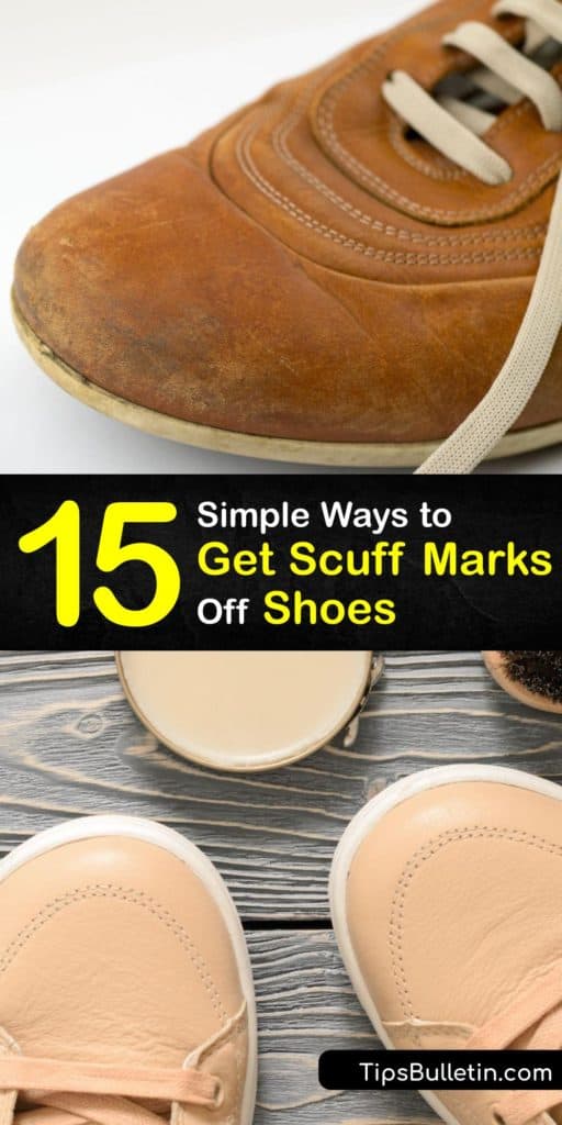Learn how to remove scuff marks from footwear, whether they are leather shoes, suede shoes, or sneakers. Many things around your home get scuffs off shoes, and we show you how to use everything from petroleum jelly to baking soda to remove the marks. #remove scuff #marks #shoes