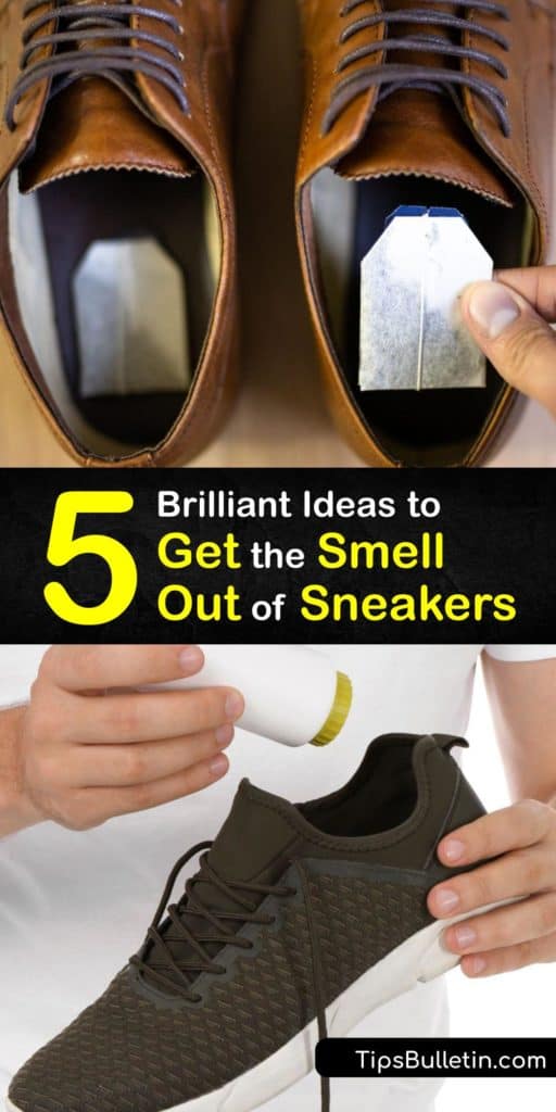 Learn how to avoid stinky shoes and a stinky foot with these easy tips. Use items around your home like a tea bag, dryer sheet, and kitty litter to tackle the bad smell and say goodbye to foot odor in your smelly shoe. #remove #smell #sneakers