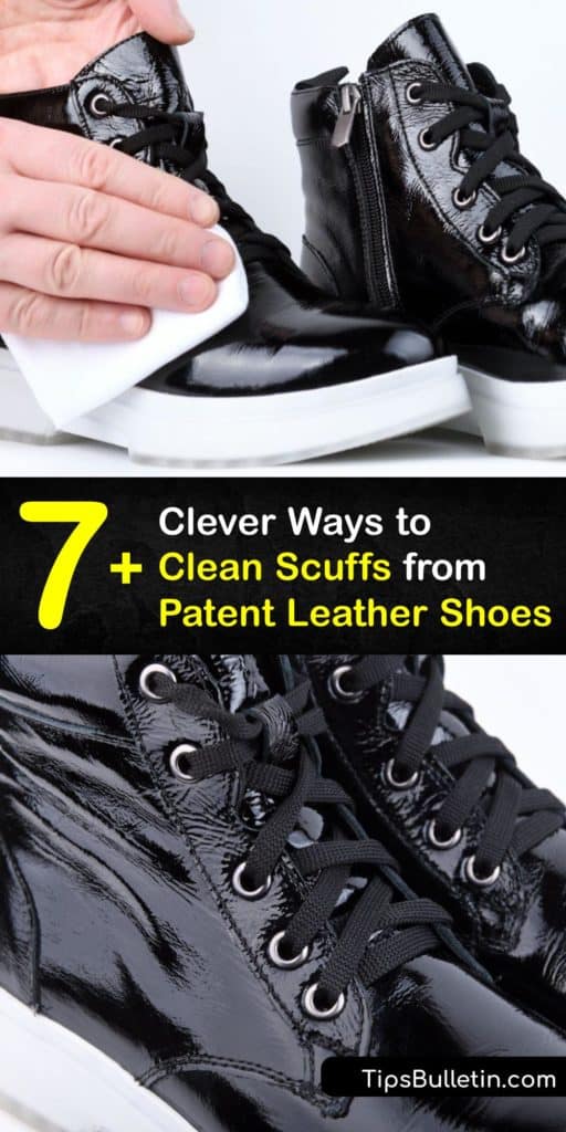 A large scuff on your patent leather shoes does not have to be the end of your shoes. Use common items like petroleum jelly, nail polish remover, and a damp cloth to clean marks from your shoes and return them to their original condition. #patent #leather #shoes #scuff #cleaning