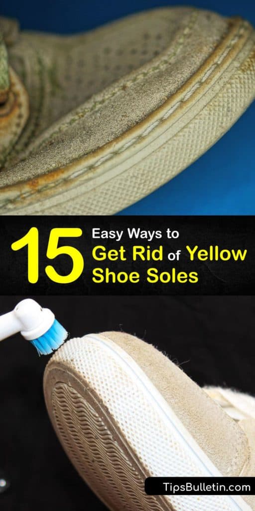 Discover ways to clean the yellow soles of your shoes and what causes a yellowing sole to prevent it from happening again. A yellow stain on your shoe sole is easy to clean with bleach, laundry detergent, baking soda, toothpaste, and warm water. #cleaning #yellow #shoe #soles