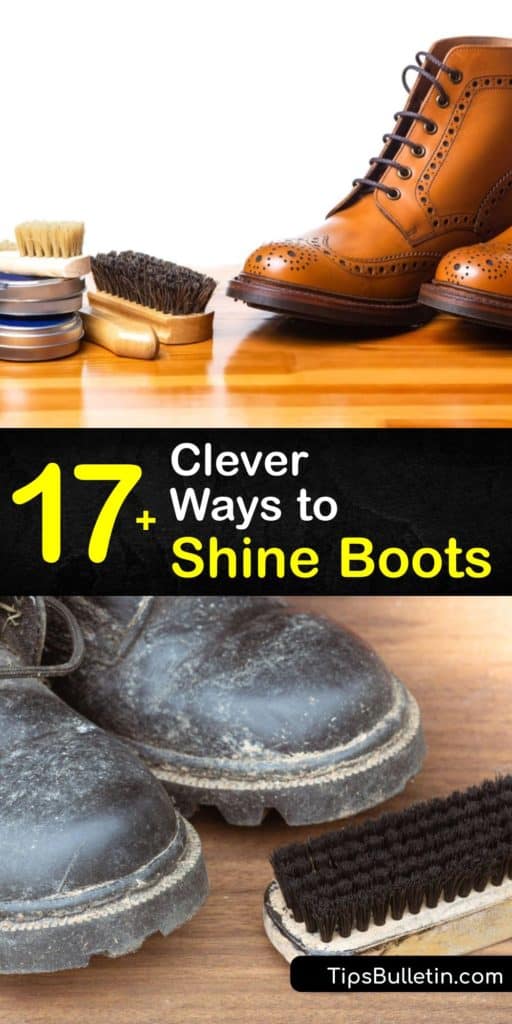 Learn how to achieve a mirror shine on leather boots and leather shoes, and how to care for suede boots. Use household items like baking soda, a soft cloth, banana peels, and white vinegar. Forget the need for expensive shoe wax. #shine #boots