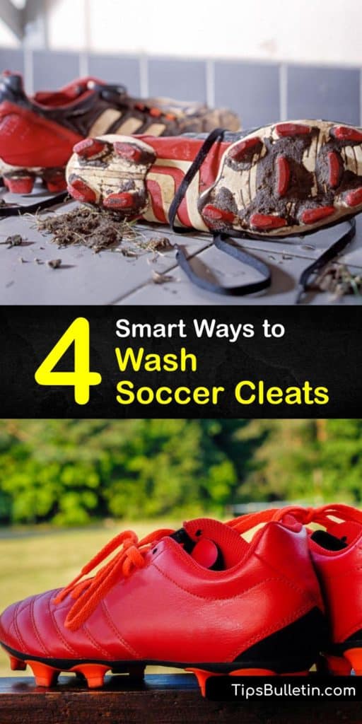 Scuff marks and excess dirt on your football cleats and shin guards are unprofessional. Learn how to wash your leather soccer cleats, a fabric football boot, or any soccer shoe using laundry detergent, vinegar and everyday items for a clean leather cleat that smells great. #wash #soccer #cleats