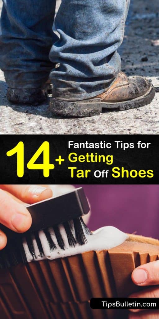 Discover how to get roofing tar, beach tar, and road tar off your canvas or leather shoes in a few simple steps. The first trick to removing this sticky substance is to use a plastic knife or old toothbrush and then remove the remaining tar with a solvent or baby oil. #howto #tar #shoes #remove