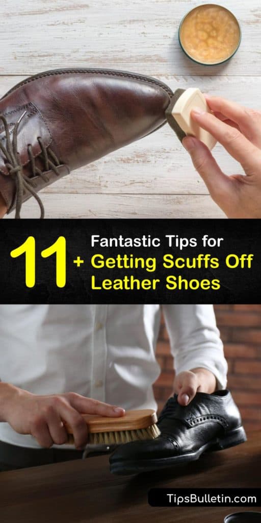 Find out how to remove a stubborn scuff from a patent leather shoe or leather boots using everyday items like petroleum jelly, nail polish remover, and baking soda as shoe polish before applying leather conditioner. #remove #scuffs #leather #shoes