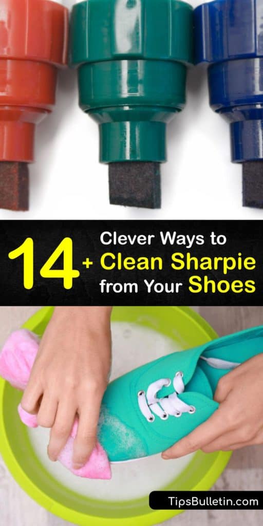 If you're completing projects around the house with a Sharpie marker and accidentally get a Sharpie stain on your shoe, it's not the end of the world. Using items like nail polish remover, you can remove almost any mark, including a permanent marker stain. #sharpie #marker #remove #shoes