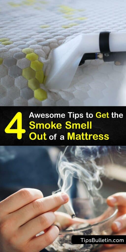 Tobacco smoke particles leave behind a lingering cigarette smoke odor in your mattress. Clean away the smell with baking soda, white vinegar, or a steam cleaner, and say goodbye to cigarette odor on your mattress. #remove #smoke #smell #mattress