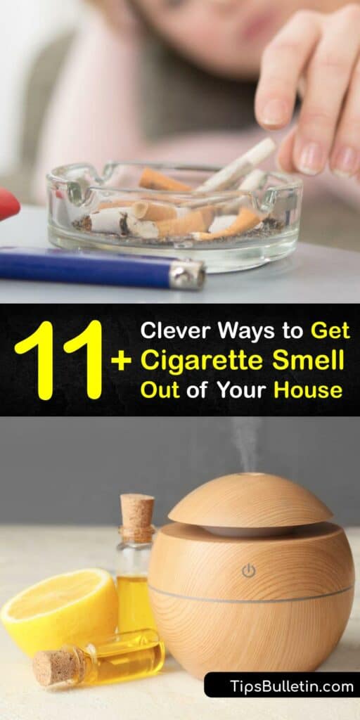 Learn ways to get cigarette smoke smell out of your home to improve the air quality and eliminate the smoke odor. A lingering cigarette smell results from thirdhand smoke absorbing into surfaces, and it’s essential to use cleaners to remove it. #howto #remove #cigarette #smell #house