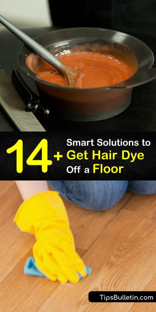 Say goodbye to that unsightly hair dye stain. Discover how to use simple items like hydrogen peroxide, rubbing alcohol, nail polish remover, and a Magic Eraser to remove dye stain marks on household surfaces like laminate and vinyl flooring. #hair #dye #remove #floors