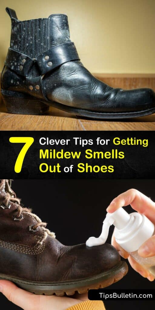 Learn how to get a musty smell out of shoes using various home remedies. A smelly shoe is often the result of mold spores and mildew growth - it’s easy to eliminate a bad smell with white vinegar, baking soda, and other common household products. #remove #mildew #smell #shoes