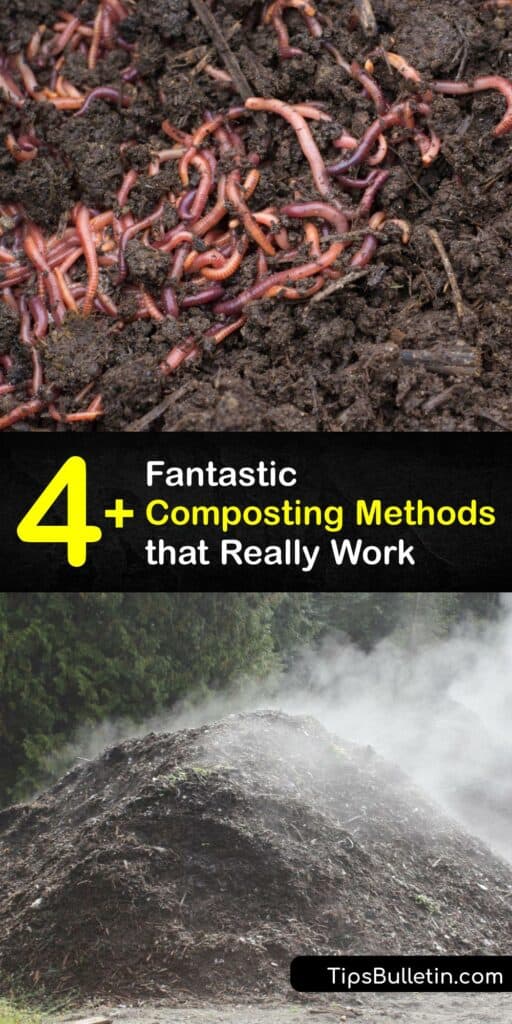 Learn about aerobic composting and anaerobic composting, and how they are used to process organic material. A compost pile is a great way to break down food waste at home while windrow composting is a large-scale commercial composting method. #types #composting
