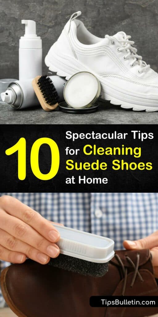 Although suede is a delicate material for making shoes, you don't have to settle for a stain ruining them. Using everyday items like white vinegar and a suede brush, you can clean suede shoes and restore their original look and feel in no time. #suede #shoes #cleaning