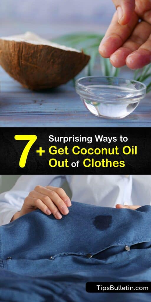 Discover ways to remove coconut oil stains from clothes using simple cleaning remedies. Getting a coconut oil stain out of fabric with laundry soap, baking soda, lemons, white vinegar, and other common stain remover solutions is relatively easy. #remove #coconut #oil #stains #clothes