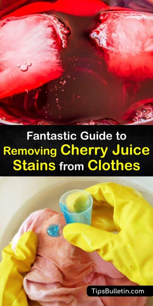 A fruit juice stain, Kool Aid stain, red wine stain, and rust stains are hard to remove from fabric. An unsightly fruit stain ruins your outfit. Remove stain marks and cherry juice stains with baking soda, white vinegar, and lemon juice. #get #cherry #juice #out #clothes