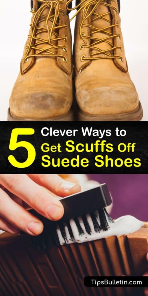 Learn how to remove scuff marks from suede shoes in a few simple steps. Scuffs are stubborn, but it’s possible to clean suede boots with a suede cleaner and brush and remove a scuff stain with white vinegar or baking soda. #remove #scuffs #suede #shoes