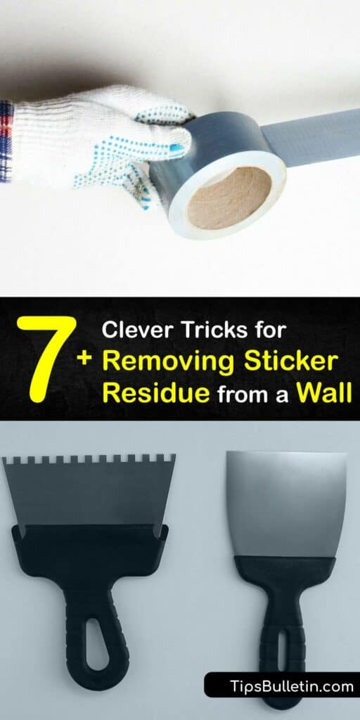 Whether you have a sticker, wall decal, wallpaper glue, or double sided tape, when it’s time to take it down you need an adhesive remover. Adhesive residue ruins the look of a painted wall. Get rid of tape residue and other sticky residue with home remedies. #get #sticker #residue #off #walls