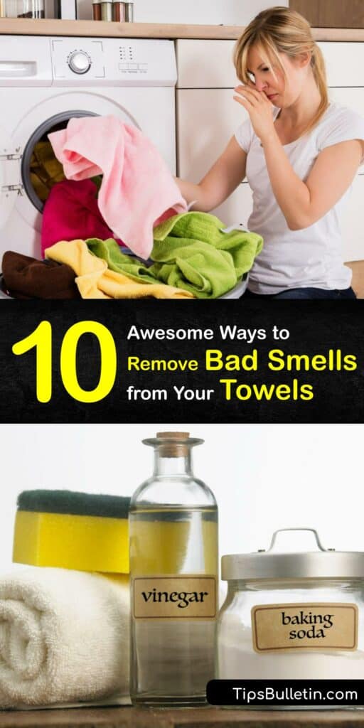 Whether it's a sour or a musty odor, smelly towels sometimes need more than a trip through the washing machine with regular laundry detergent. Clean a stinky towel or freshen your bath towel with home remedies using white vinegar, hot water, baking soda, Borax, and more. #get #smell #out #towels