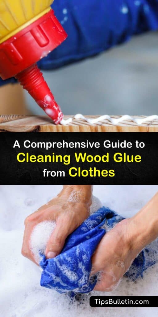 PVA glue and wood glue are common items for crafts and repair jobs. If you spill glue on your clothes while working on a project, cleaning the stain is straightforward. Learn how to use nail polish remover and hot water to remove glue stains. #remove #wood #glue #clothes