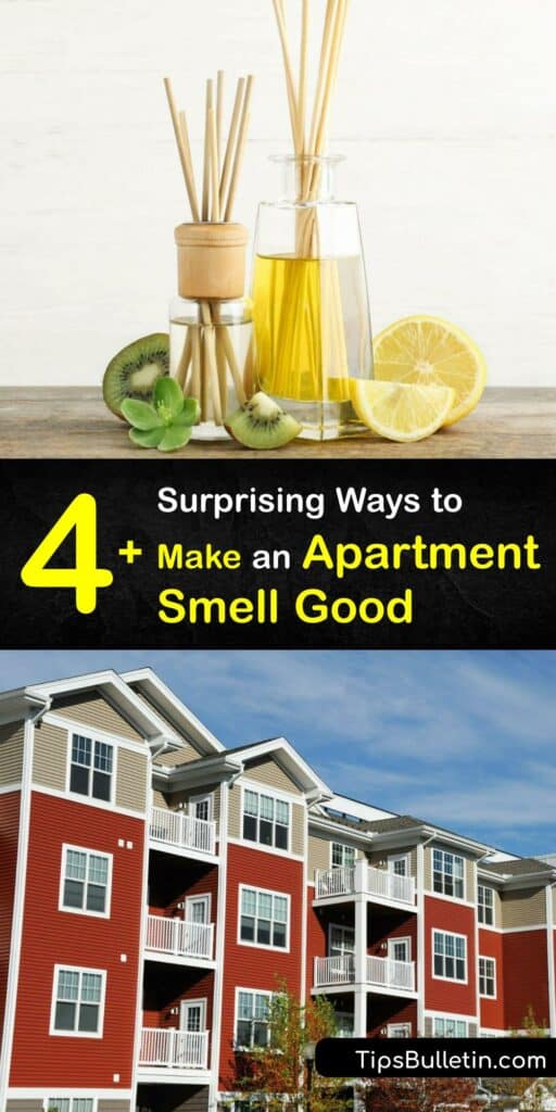 Discover ways to make your apartment smell nice and eliminate an unpleasant odor. It’s easy to remove a bad house smell with a fragrant dryer sheet, essential oils, and an air freshener and keep it smelling good with baking soda. #apartment #smell #good