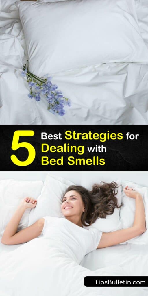 Between a bed topper, mattress protector, and sheets, your bed has many layers for a bad smell to become trapped. Try our home remedies to eliminate a musty smell from your bedding and find a solution to avoid dust mites in your bed. #howto #bed #smell #good