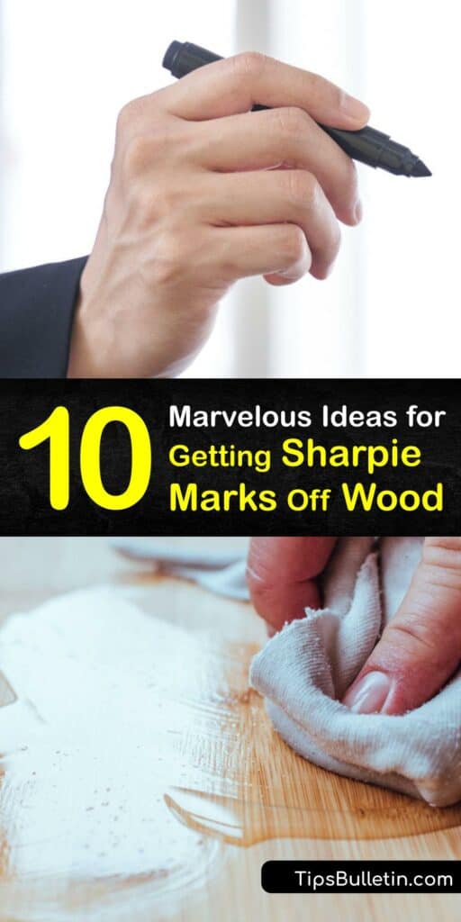 Permanent marker stains ruin the look of wood furniture and flooring. Use baking soda, nail polish remover, or a dry erase marker to tackle even the toughest Sharpie or marker stain without damaging your wood. #remove #Sharpie #wood