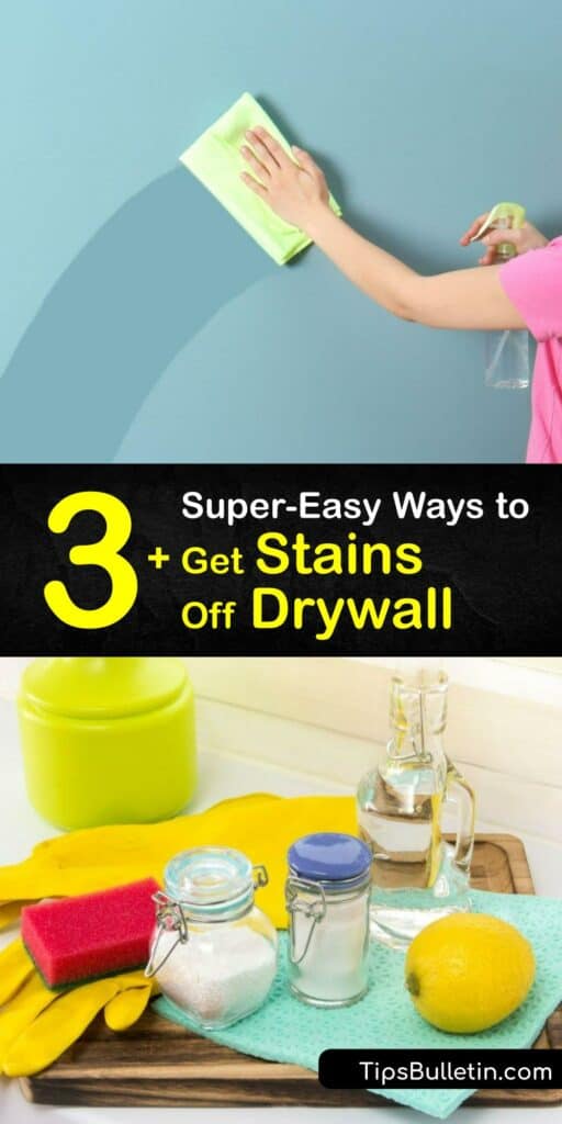 Discover how to clean walls and ceilings to remove a stubborn stain, whether it’s mold, hard water, or a grease stain. It’s important to use a gentle stain remover like soapy water when cleaning the wall or ceiling to ensure you don’t remove the paint. #homemade #drywall #remover #stain