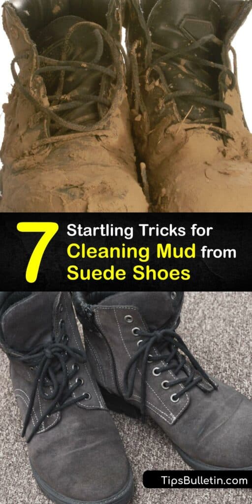 Wearing white suede shoes is a risk because of how easily the shoes scuff and get dirty from the elements. Learn how to safely clean suede using a suede brush and suede eraser and create a suede cleaner with white vinegar. #howto #clean #mud #suede #shoes