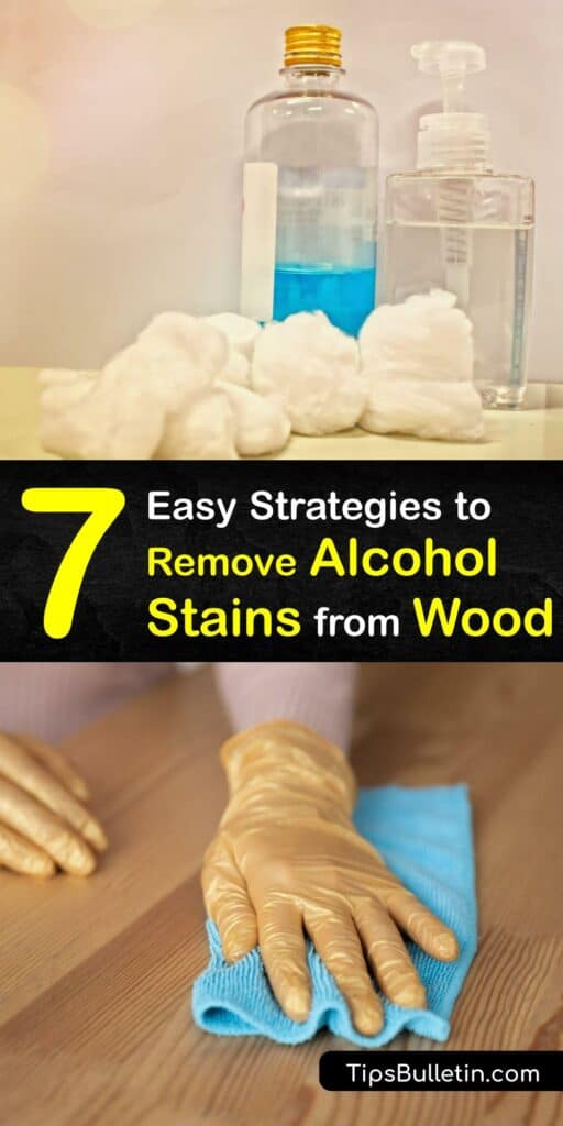 Isopropyl alcohol is often used to remove water stains from wood furniture, but it can leave an alcohol stain behind. If you tried to remove a water stain and discolored your wood, remove stain marks caused by alcohol using white vinegar, toothpaste, and more. #remove #alcohol #stains #wood