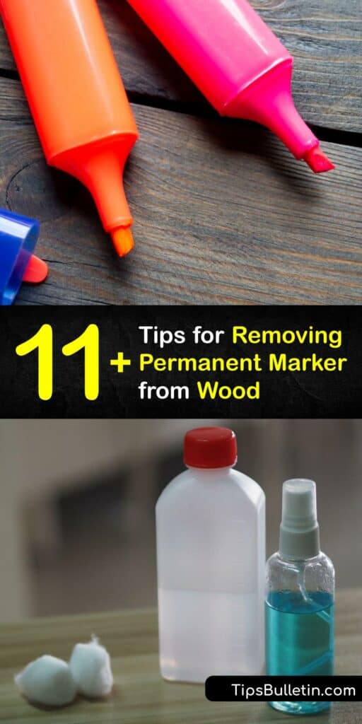 Learn how to remove a permanent marker stain off wood surfaces using simple solutions. There are several ways to get a marker stain off wood, including using a dry erase marker, rubbing alcohol, Magic Eraser, and nail polish remover. #howto #remove permanent #marker #wood