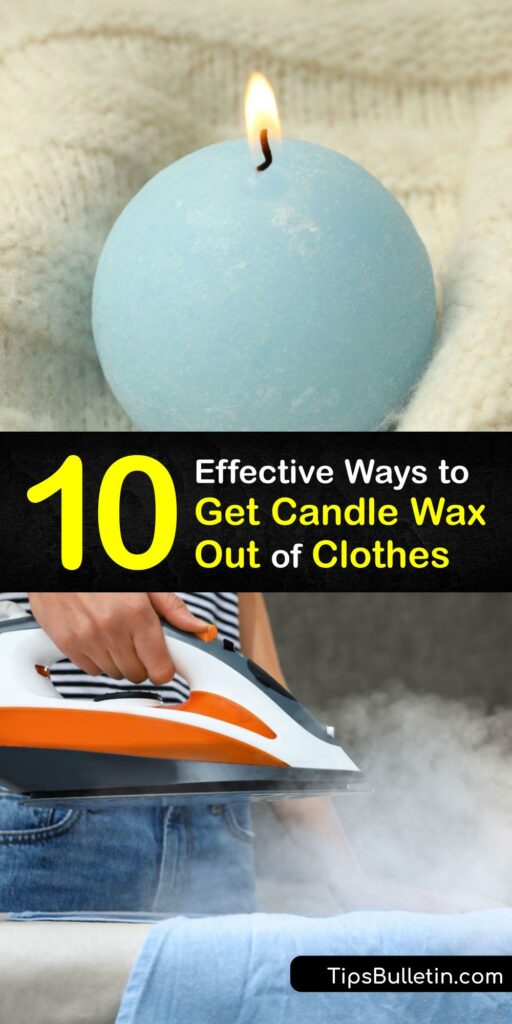 Learn how to remove a candle wax stain from your clothes. It’s best to let the spilled candle wax harden since melted wax is challenging to remove. Then, gently scrape away the excess wax, and remove the remaining wax with an iron and paper bag or boiling water. #howto #remove #candle #wax #clothes