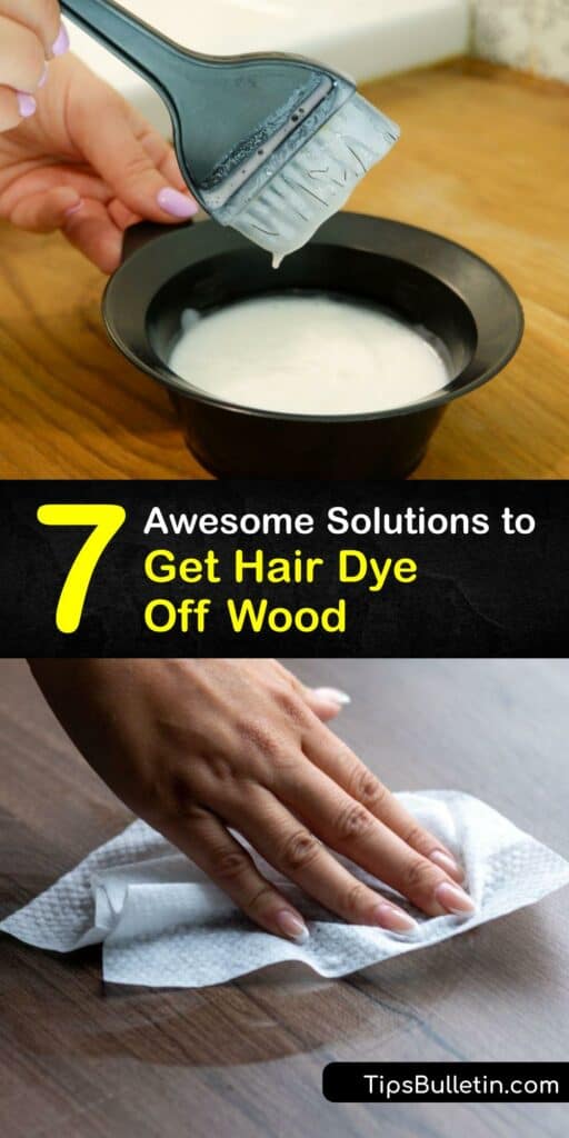 Figuring out how to remove hair color from wood surfaces doesn't need to be stressful or costly. Using everyday items like nail polish remover and a Mr Clean Magic Eraser, it's possible to remove stains with little effort to restore the appearance of your wood. #remove #hair #dye #wood