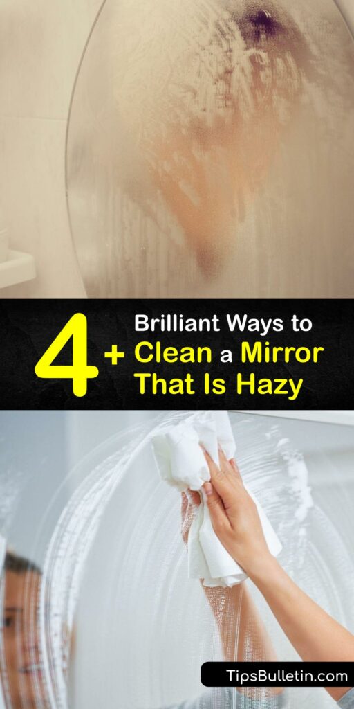Discover how to clean a cloudy mirror and restore its sparkling appearance. A bathroom mirror accumulates soap scum and hard water stains, and it’s easy to clean with white vinegar, rubbing alcohol, shaving cream, or a glass cleaner. #howto #clean #hazy #mirror