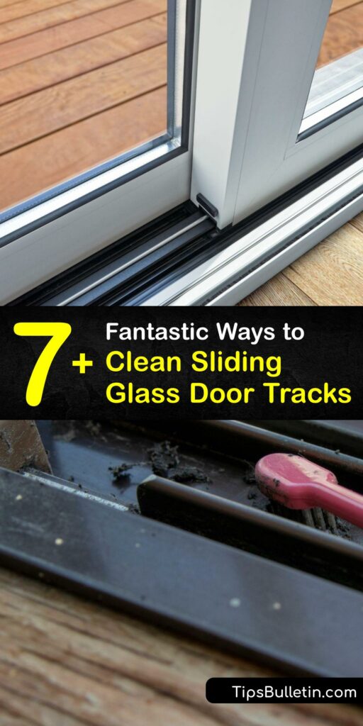 Learn to clean sliding door tracks to keep your patio door functional and avoid costly sliding door repair. A clean track is vital, so sliding patio doors open and close properly. Clean your sliding glass door track with dish soap, white vinegar, and more. #clean #sliding #glass #door #tracks
