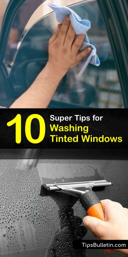 Learn how cleaning tinted windows differs from invisible glass. Always follow tint law when performing window tinting. Clean tinted windows with a homemade glass cleaner, or use dish soap, white vinegar, and more to keep your tinted car window looking its best. #clean #tinted #windows
