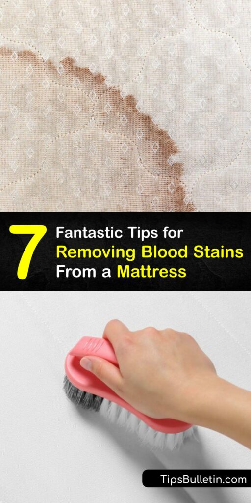 After painstakingly choosing the best pillow and best mattress, a period blood stain on your memory foam bed is an inconvenience. Remove fresh blood stains or a dried mattress stain with meat tenderizer, dish soap, white vinegar, and more. #how #get #blood #out #mattress
