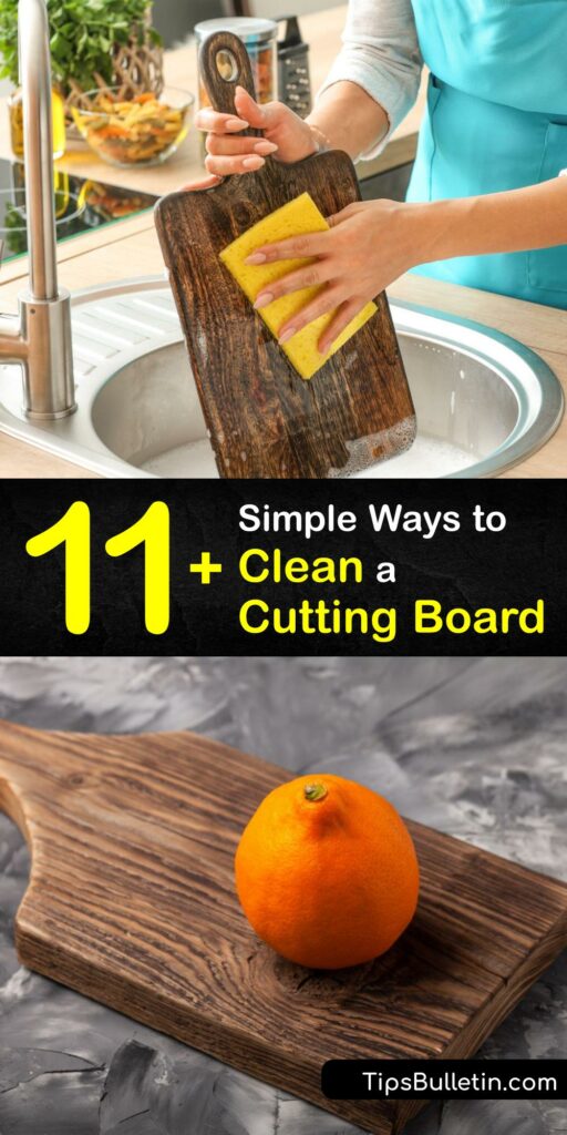 Whether you have a plastic cutting board, bamboo cutting board, or another type of wood cutting board, proper cleaning is essential. Use baking soda, lemon juice, or a white vinegar and hot water spray to keep your plastic or wooden board clean and sanitized. #clean #cutting #board