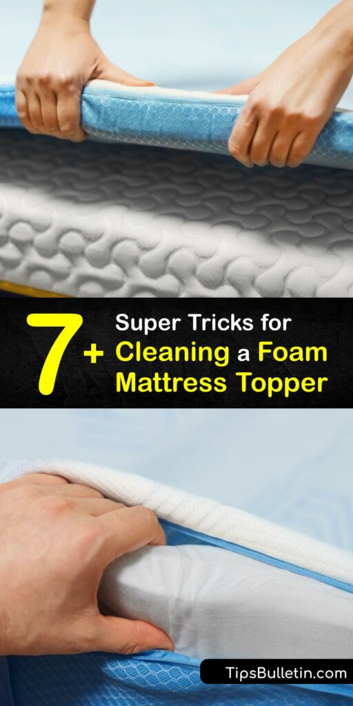 All mattress toppers, including a latex mattress topper, wool mattress topper, and memory foam mattress topper, must be kept clean. Use baking soda paste or a DIY spray to clean your mattress pad and prevent dirt from reaching it with a mattress protector. #clean #mattress #topper