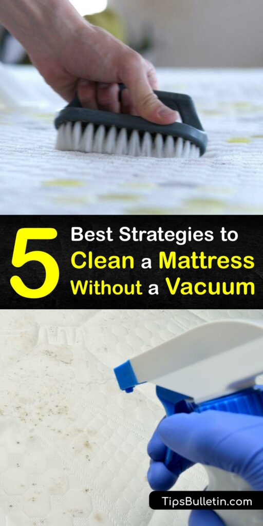 It’s simple to eliminate a urine stain or bedbugs and clean a mattress without a vacuum. Take the struggle out of memory foam mattress cleaning and oust a mattress stain using your carpet cleaner, dish soap, vinegar and more for a fresh, clean mattress. #clean #mattress #without #vacuum