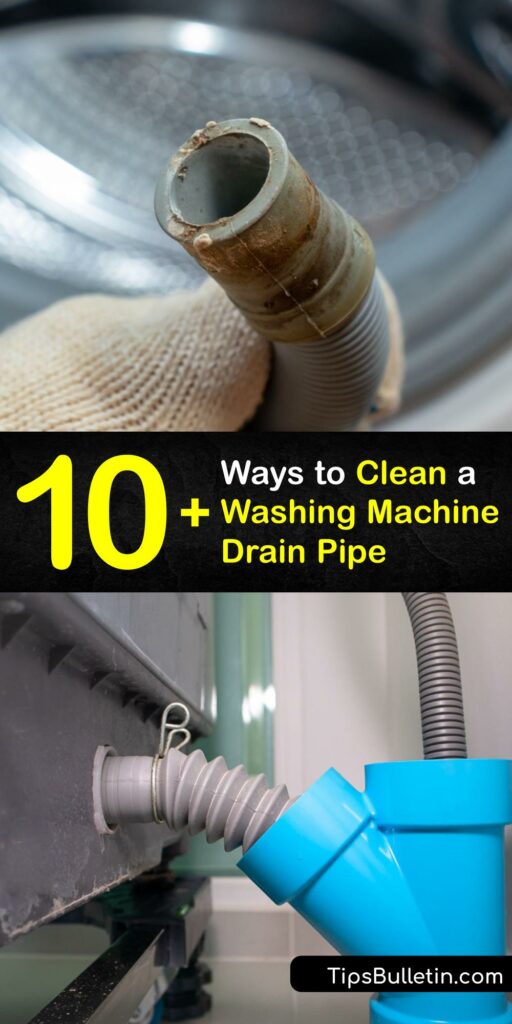 A clogged washing machine drain hose or drain pump is a nightmare. Try simple DIY drain cleaning ideas before you call a water heater repair or drain cleaning service. Eliminate clogs in your washer hose with vinegar, baking soda, a pressure washer, and more. #clean #washing #machine #drain #pipe