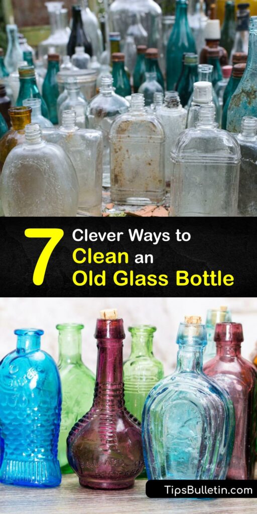 Clean glass bottles are great for reuse and recycling, but how do you get an antique bottle, water bottle, spray bottle, or a set of glass jars squeaky clean? Discover the best bottle cleaning tricks in this article. Go beyond the bottle brush with this tutorial. #clean #glass #old #bottles