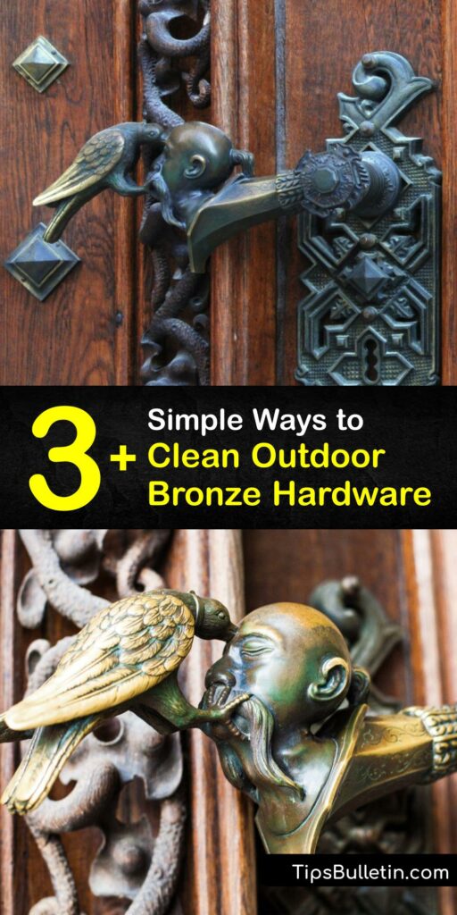 Oil rubbed bronze, stainless steel, or a brass doorknob looks appealing but requires careful cleaning. Use proven remedies to clean a bronze knob or handle without damaging it. Trust vinegar, ketchup, or a potato for sparkling clean brass door handles. #clean #exterior #bronze #door #hardware
