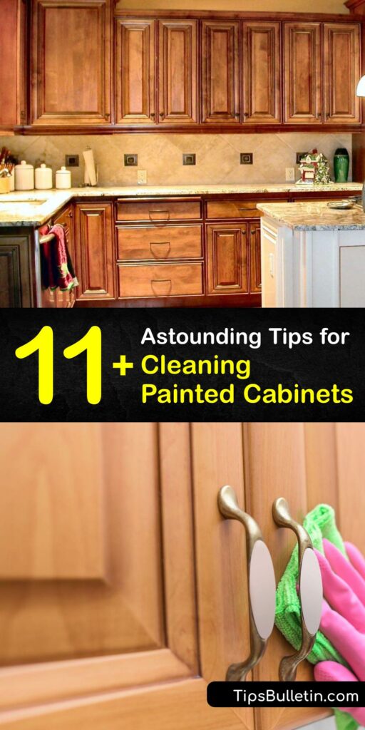 Clean kitchen cabinets make every home instantly more inviting. Discover how to refresh and renew painted cabinets with our easy-to-follow tricks and tutorials. Make wood cabinets shine and white kitchen cabinets sparkle again without spending much time or money. #clean #painted #cabinets