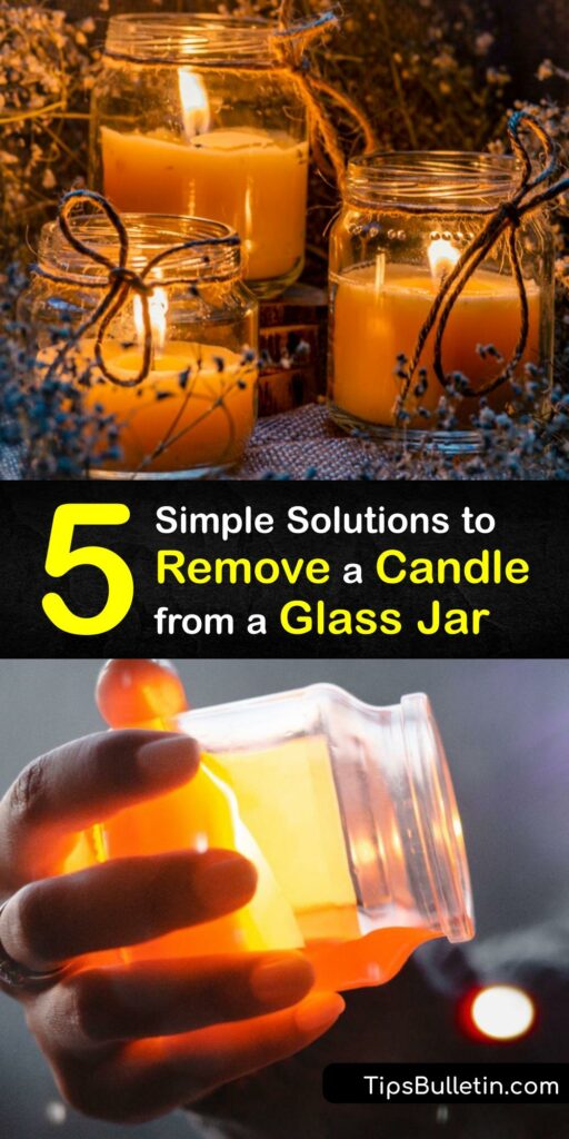 Repurpose your old candle jar by getting leftover wax out of it. Remove melted wax from a glass jar using boiling water, your oven, a DIY double boiler and more, so you can repurpose your candle jars for crafts and decoration. #remove #candle #glass #jar