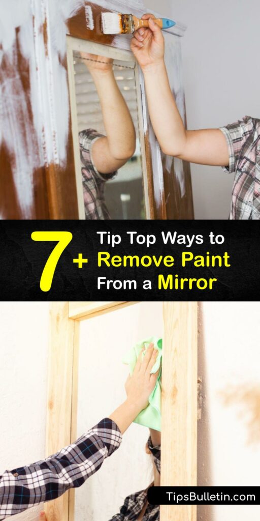 Discover simple remedies to remove spray paint from a mirror. Get rid of an ugly dried paint stain with nail polish remover and a paper towel, or remove paint with a commercial product like paint stripper. Use a glass cleaner to restore shine after removing paint. #remove #paint #mirror