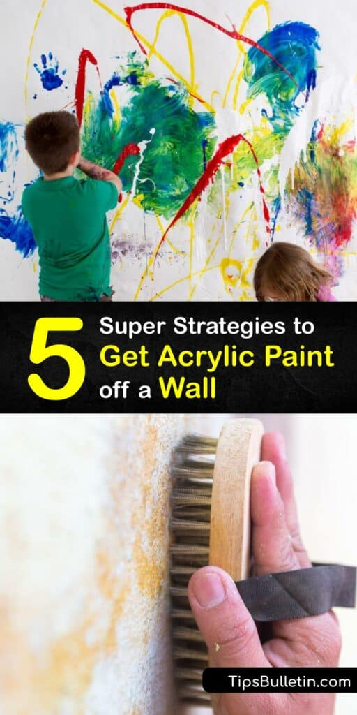 Explore clever ideas for removing a dried acrylic or latex paint stain from your wall. Use simple hacks for removing paint with everyday products like acetone nail polish remover and rubbing alcohol, or tackle stubborn dried paint marks with paint thinner. #get #acrylic #paint #off #walls
