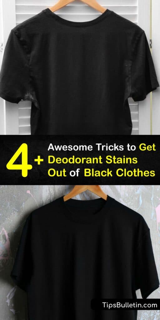 Learn how to remove deodorant pit stains and marks and prevent deodorant stains from ruining a black shirt. A white armpit stain is unsightly but easy to remove with a nylon stocking, dryer sheet, white vinegar, or hydrogen peroxide. #how #remove #deodorant #clothes #black