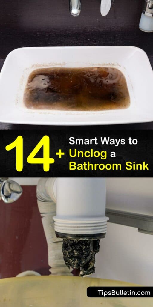 Follow our steps for removing a sink clog and keep the bathroom sink drain free from soap scum and debris. Regular drain cleaning is necessary to remove buildup. It’s easy to clean a clogged drain with boiling water, white vinegar, and baking soda. #unclog #bathroom #sink