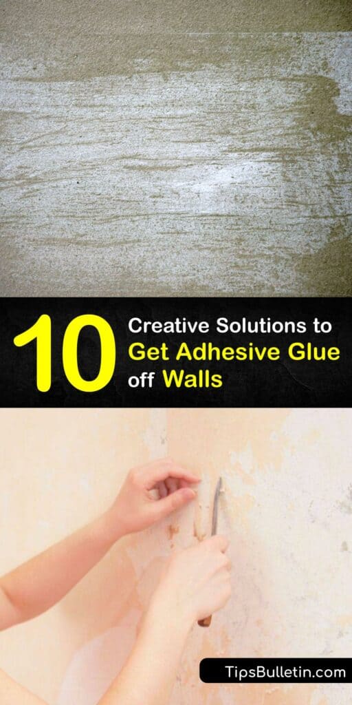 Get rid of unsightly wallpaper glue, tile adhesive, and sticky residue. Use a DIY adhesive remover to eliminate duct tape marks and glue stains fast. White vinegar, rubbing alcohol, and nail polish remover make erasing adhesive residue simple. #remove #adhesive #wall