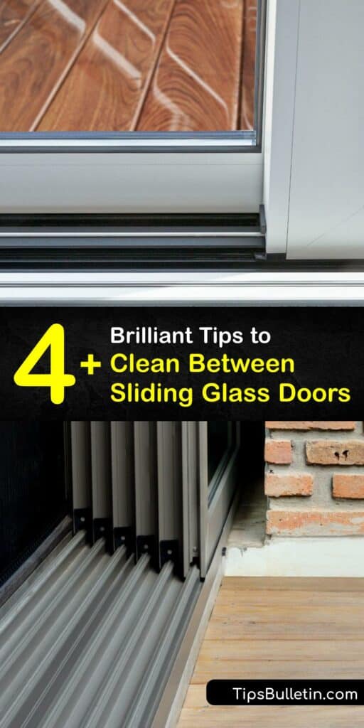 Discover how to clean sliding glass doors in a few simple steps. Patio door tracks accumulate dirt, and the sliding patio door glass gets smudged with fingerprints. Cleaning the track and glass door keeps the patio doors looking good and operating smoothly. #howto #clean #sliding #glass #doors