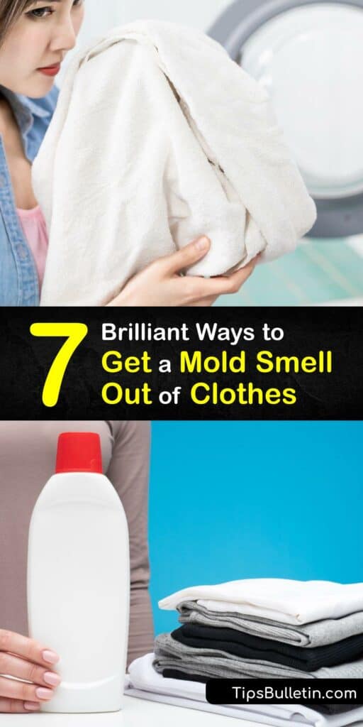 Discover ways to remove a musty smell from clothes and leave them with a fresh scent. Clothing gets a mildew or musty odor from being damp too long or mold spores in the washing machine. White vinegar, baking soda, and hot water eliminate the bad smell. #howto #remove #mold #smell #clothes