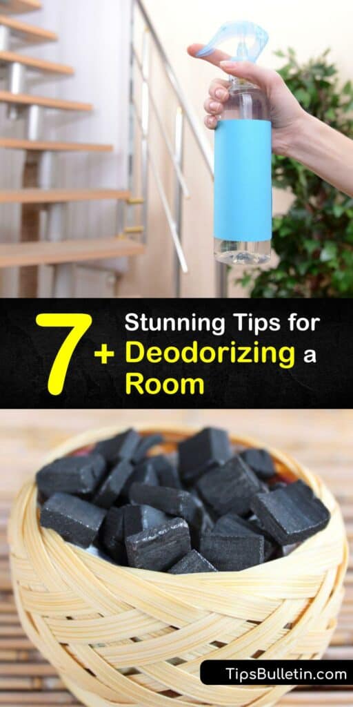 Get rid of general odor or an old home smell with easy remedies to make your house smell good. A clean and fresh fragrance makes a space more relaxing. Eliminate a bad smell using white vinegar, a dryer sheet, baking soda, or a DIY air freshener and enjoy a more pleasant scent. #room #smell #good